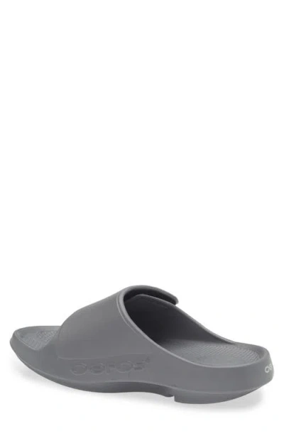 Oofos Gender Inclusive Ooahh Sport Flex Slide Sandal In Gray