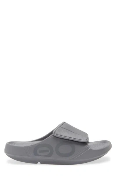 Oofos Gender Inclusive Ooahh Sport Flex Slide Sandal In Gray