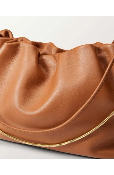 Veronica Beard Stash Leather Drawstring Clutch In Brown