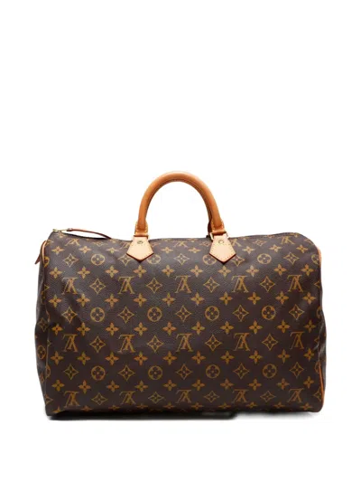 Pre-owned Louis Vuitton 1994 Monogram Speedy 40 Handbag In Brown