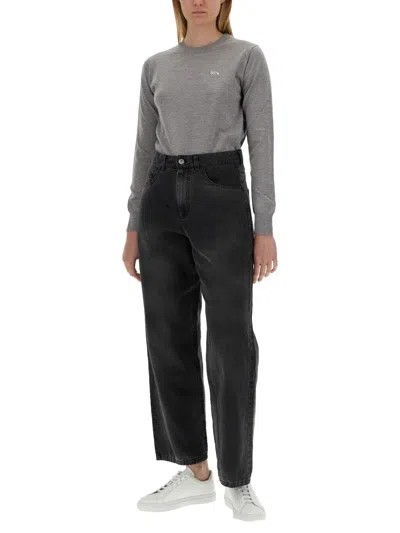 Maison Kitsuné "baby Fox" Jersey In Gray