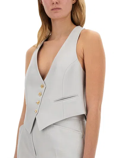 Tom Ford "barathea" Silk Wool Vest In White