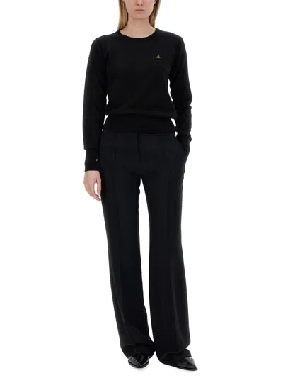 Vivienne Westwood Athletic Logo-embroidered Organic Cotton-jersey Sweatshirt In Black
