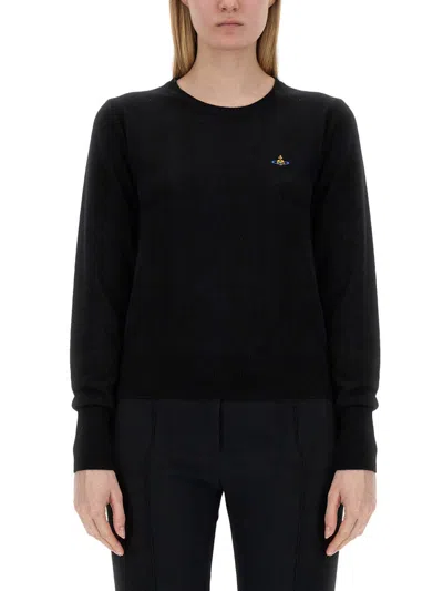 Vivienne Westwood Athletic Logo-embroidered Organic Cotton-jersey Sweatshirt In Black