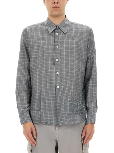 Our Legacy Checked Pattern Button-down Collar Shirt In Gray