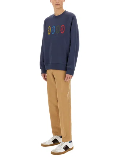 Ps By Paul Smith Ps Paul Smith "bike Wheel" Sweatshirt In Blue