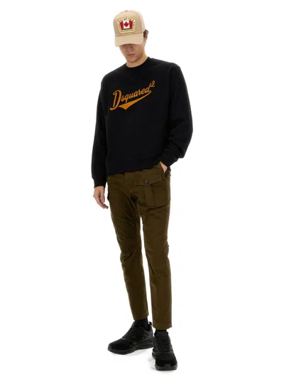 Dsquared2 Wool Pullover With Logo In Black