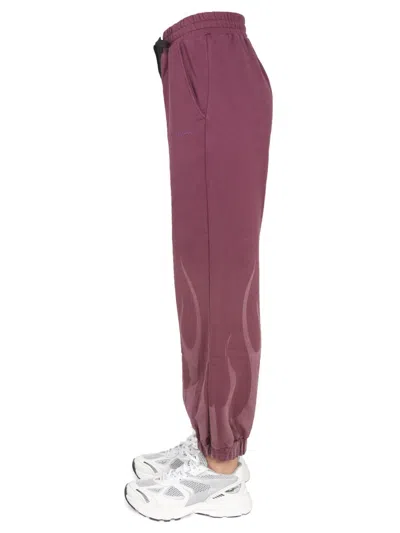 Vision Of Super "corrosive Flames" Pants In Burgundy
