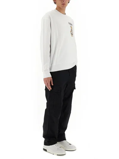 Moschino "drawn Teddy Bear" Sweatshirt In White
