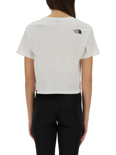 The North Face Logo Cotton Jersey Cropped T-shirt In White