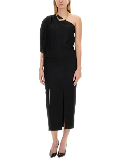 Moschino Enverse Midi Skirt In Black