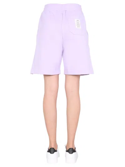 Msgm "fantastic Green" Bermuda In Purple