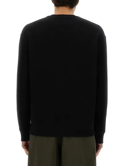 Maison Kitsuné Ribbed Crew Neck Sweater With Long Sleeves In Black
