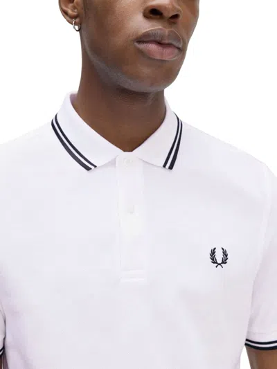 Fred Perry Twin Tipped Polo Shirt In White