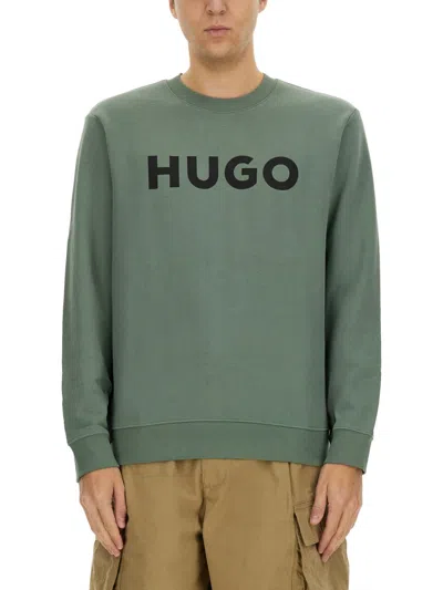 Hugo Boss Hugo French Terry Sweatshirt With Logo In Green
