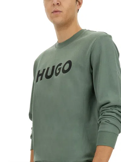 Hugo Boss Hugo French Terry Sweatshirt With Logo In Green