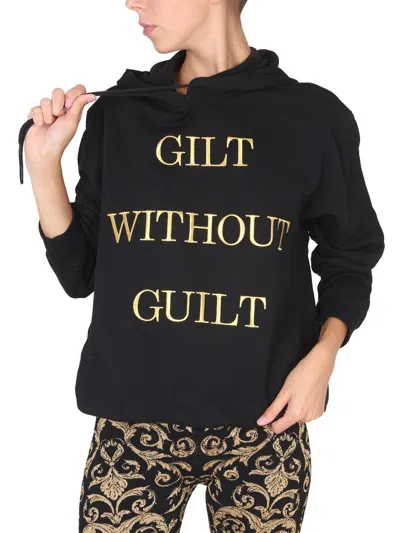 Moschino "gilt Without Guilt" Sweatshirt In Black