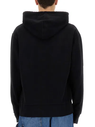 Jw Anderson Gnome Print Cotton Hoodie In Black