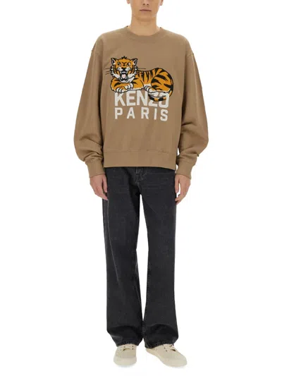 Kenzo "happy Tiger" Sweatshirt In Gold