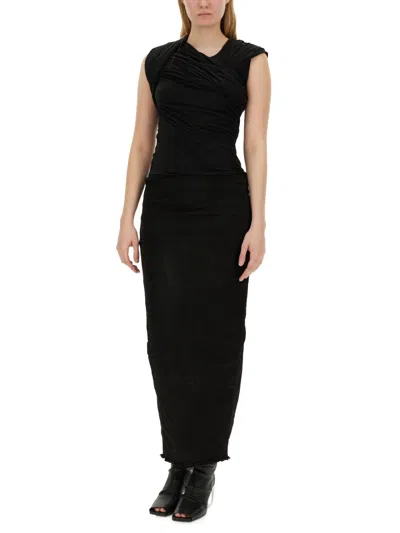 Rick Owens Harness T Draped Top In Black