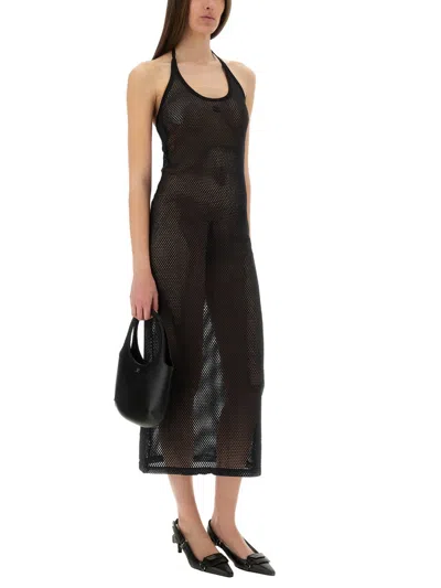 Courrèges Cotton Long Tank Dress In Black