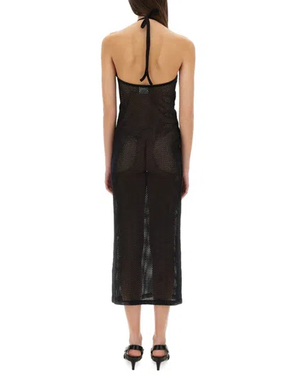 Courrèges Cotton Long Tank Dress In Black