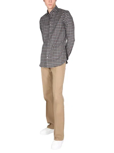 Lardini Checked-pattern Shirt In Gray