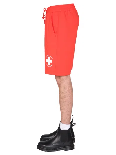 Helmut Lang "lifeguard" Bermuda In Red
