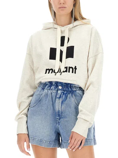 Isabel Marant Étoile Isabel Marant Etoile Women Melange Ivory Cotton Blend Mansel Sweatshirt In Neutral