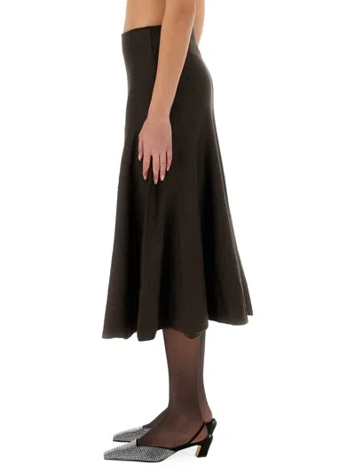 Khaite "mayu" Skirt In Brown