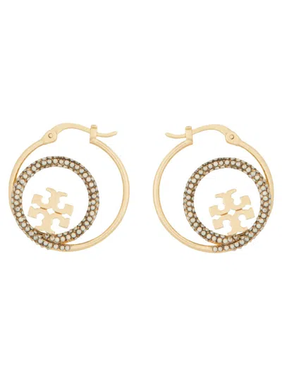 Tory Burch "miller" Hoop Earrings In Gold