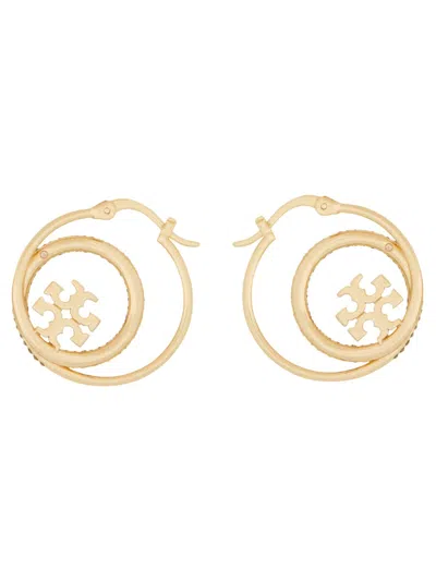 Tory Burch "miller" Hoop Earrings In Gold