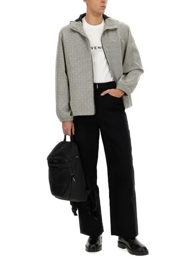 Givenchy "72 Monogram" Jacquard Anorak In Gray