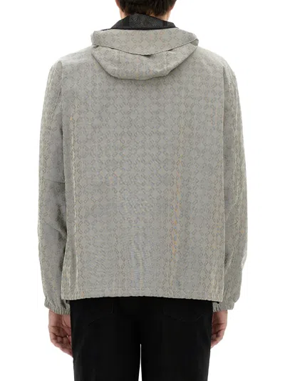 Givenchy "72 Monogram" Jacquard Anorak In Gray