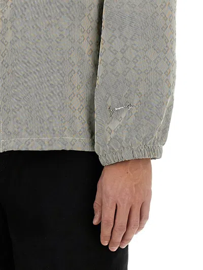 Givenchy "72 Monogram" Jacquard Anorak In Gray
