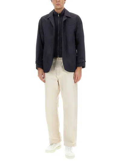 Fay Black Giacconi Jacket With Modern Fit In Blue