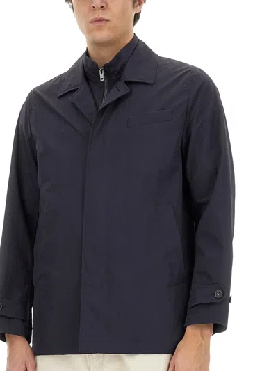 Fay Black Giacconi Jacket With Modern Fit In Blue