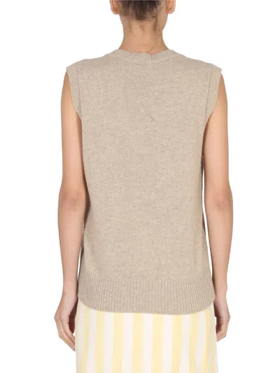 Cormio Graphic Patch Sleeveless V-neck Vest In Gray