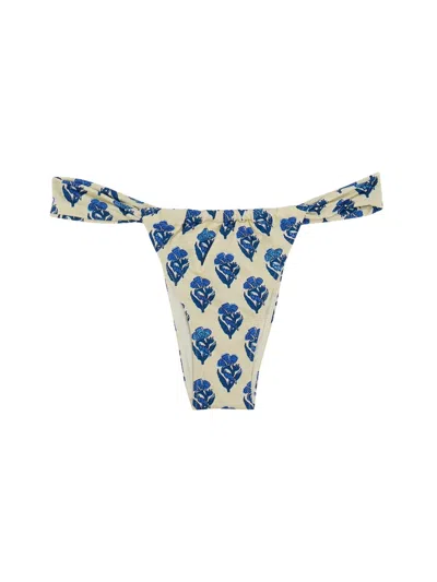 Mc2 Saint Barth Floral-print Bikini Briefs In Blue