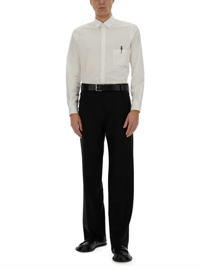Moschino Office Inspiration Stretch Poplin Shirt In White
