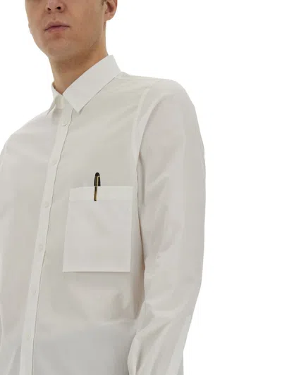 Moschino Office Inspiration Stretch Poplin Shirt In White