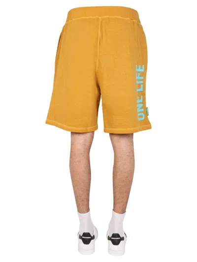 Dsquared2 Logo Printed Bermuda Shorts In Orange