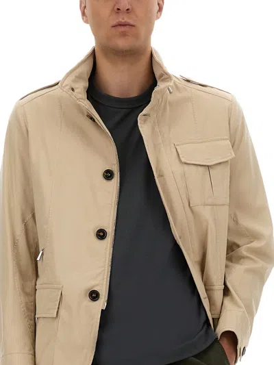 Moorer Port-sac Military-style Button-up Jacket In Neutral