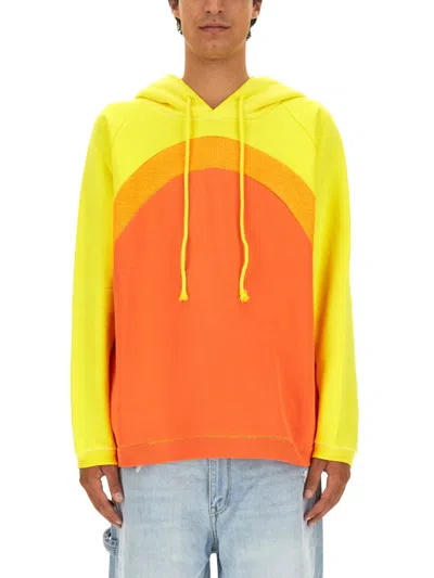 Erl Unisex Rainbow Hoodie Knit In Orange
