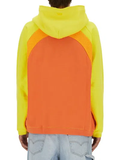 Erl Unisex Rainbow Hoodie Knit In Orange