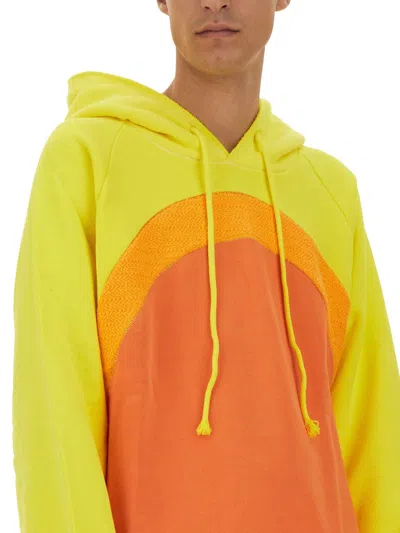 Erl Unisex Rainbow Hoodie Knit In Orange