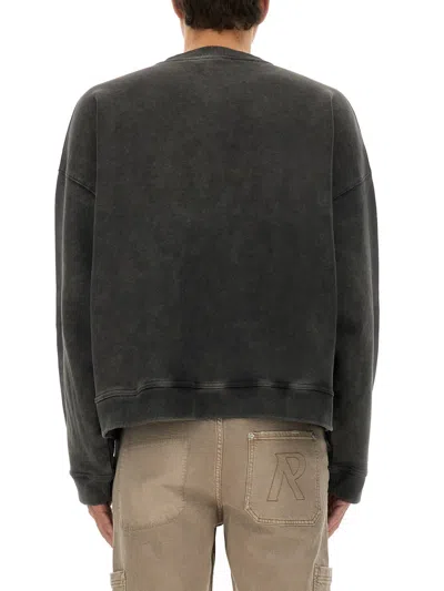 Represent Applique Crew Neck Sweatshirt In Gray