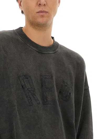 Represent Applique Crew Neck Sweatshirt In Gray