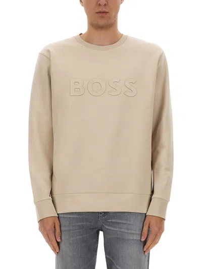 Hugo Boss Boss "salbo" Sweatshirt In Neutral