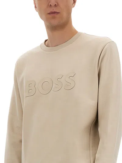 Hugo Boss Boss "salbo" Sweatshirt In Neutral